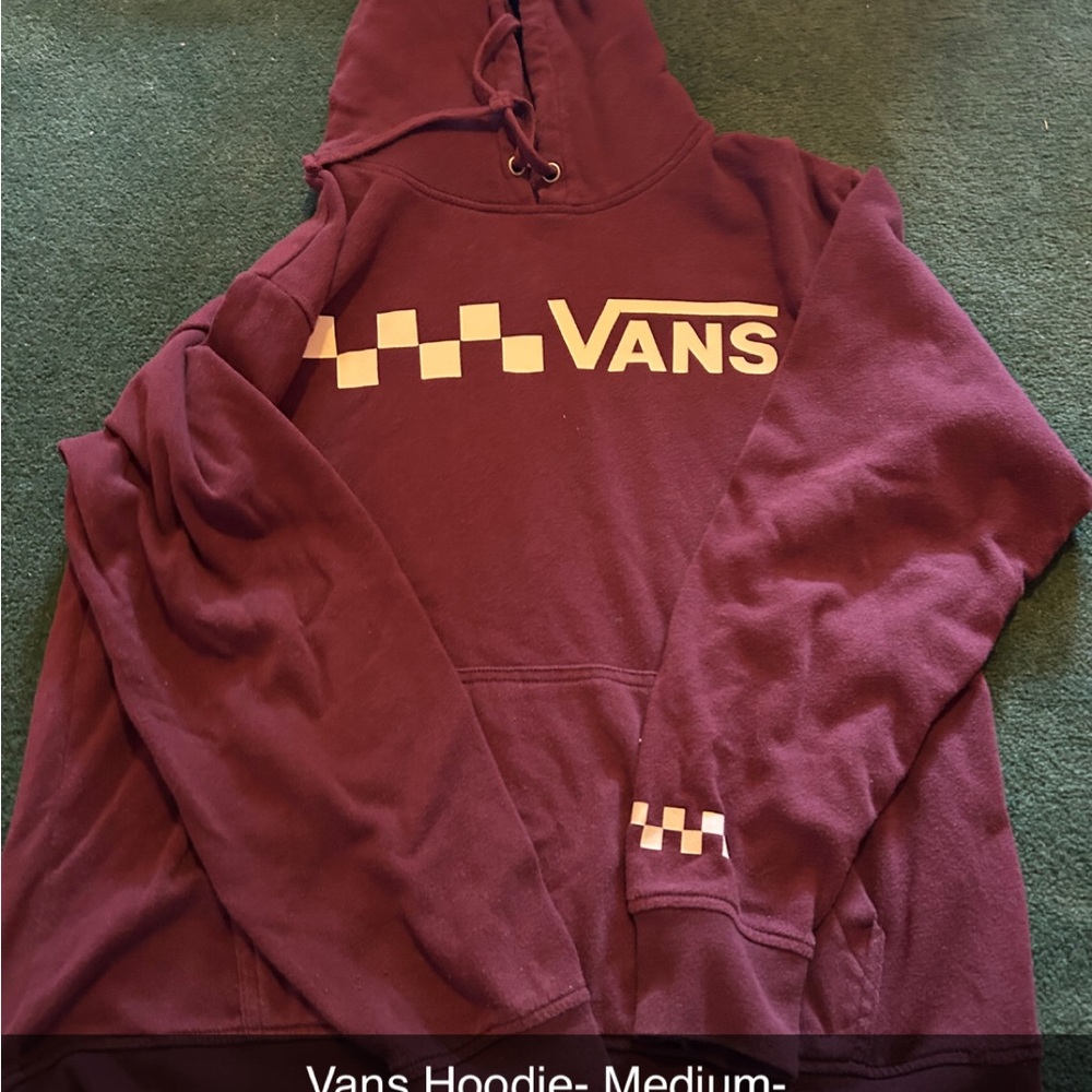 Vans Maroon Checkered Hoodie